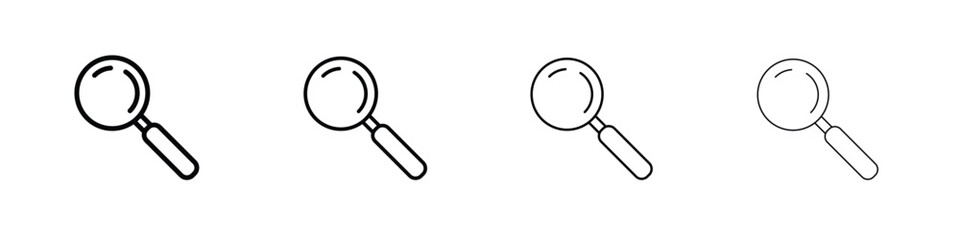 Loupe icon symbol pictogram set
