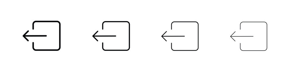 Log out icon symbol pictogram set