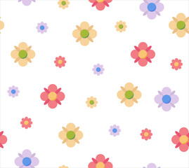 Flower Pattern, Daisy Pattern, Cute Flower Wallpaper, Flower Repeat Pattern, Flower Wallpaper, Floral Background, Vector