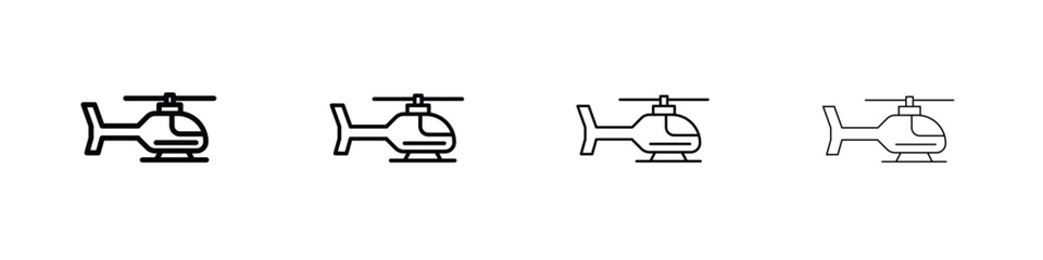 Helicopter icon symbol pictogram set