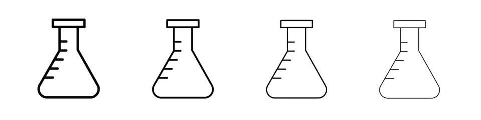 Flask icon symbol pictogram set