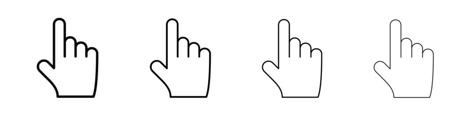 Finger icon symbol pictogram set