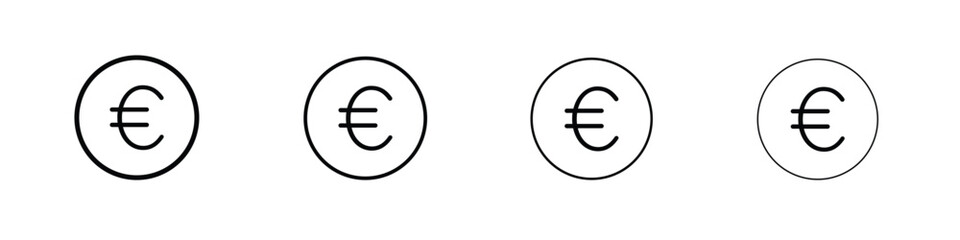 Euro icon symbol pictogram set
