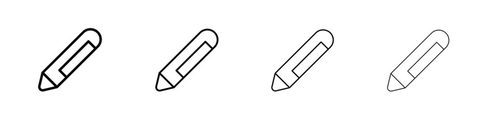 Crayon icon symbol pictogram set