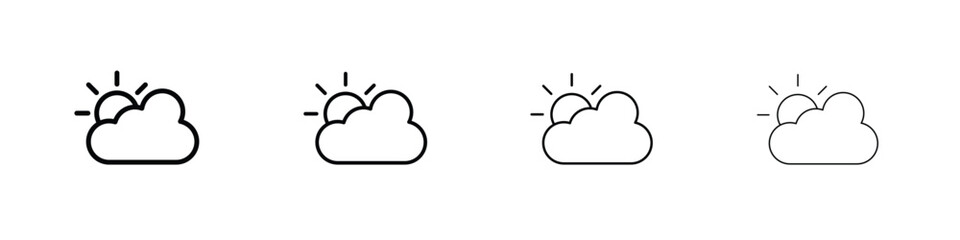 Cloudy Day icon symbol pictogram set