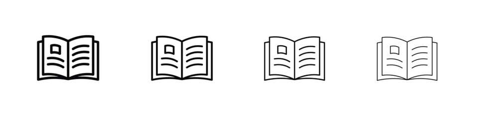 Book icon symbol pictogram set