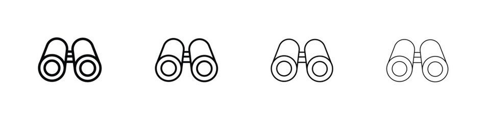Binoculars icon symbol pictogram set
