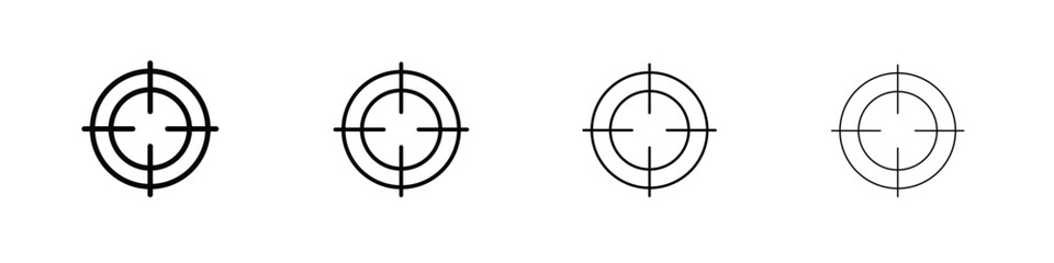 Aim icon symbol pictogram set
