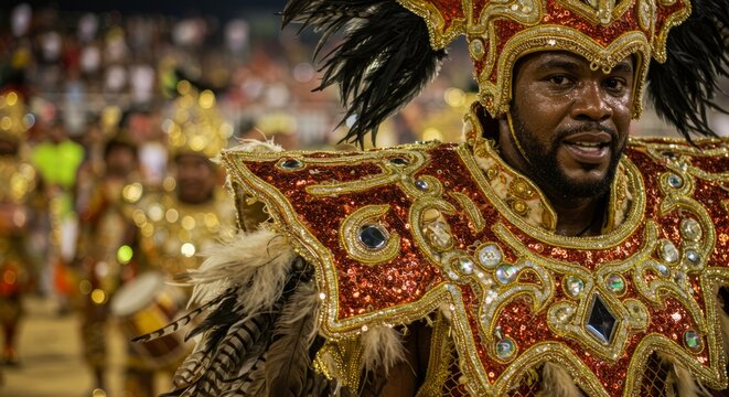 Detalhes de fantasias na Festa de Parintins, ou Festival Folcl&oacute;rico de Parintins,  evento cultural que ocorre  na cidade de Parintins, Amazonas, norte do Brasil