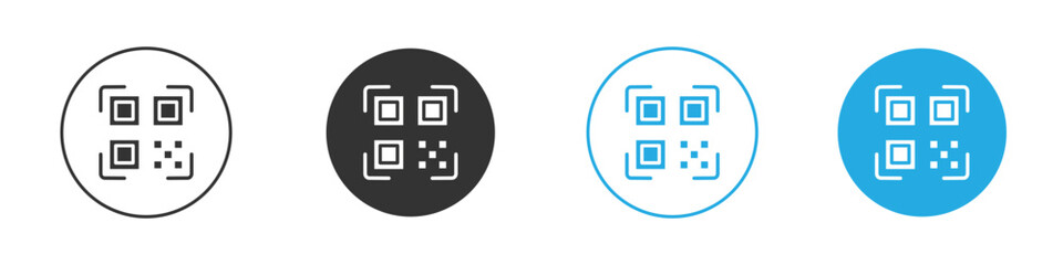 QR code icon for app and web design. Simple element illustration.