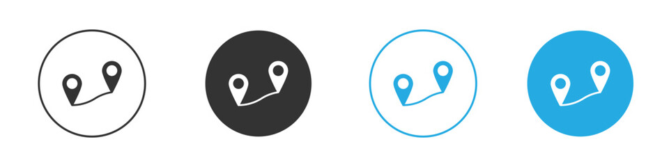 Route icon for app and web design. Simple element illustration.