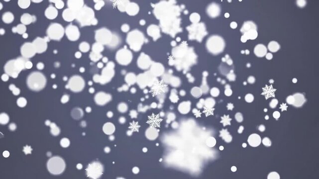 Non-representational softened visual of magnificent shimmering metallic grey hue wide-angle backdrop featuring sparkling descending ice crystals shimmering visual consequence for winter festival and 