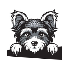 Fluffy cute Dog vector art Illustration File