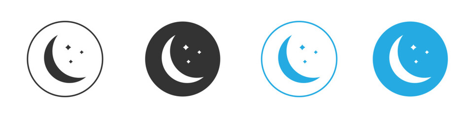 Moon icon for app and web design. Simple element illustration.