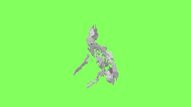 3D map illustration of Philippines on green background	