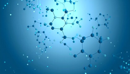 A captivating representation of complex molecular structures, showcasing intricate bonds and connections in a soft, blue-toned backdrop.