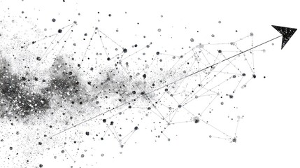 Abstract network graphic with upward arrow