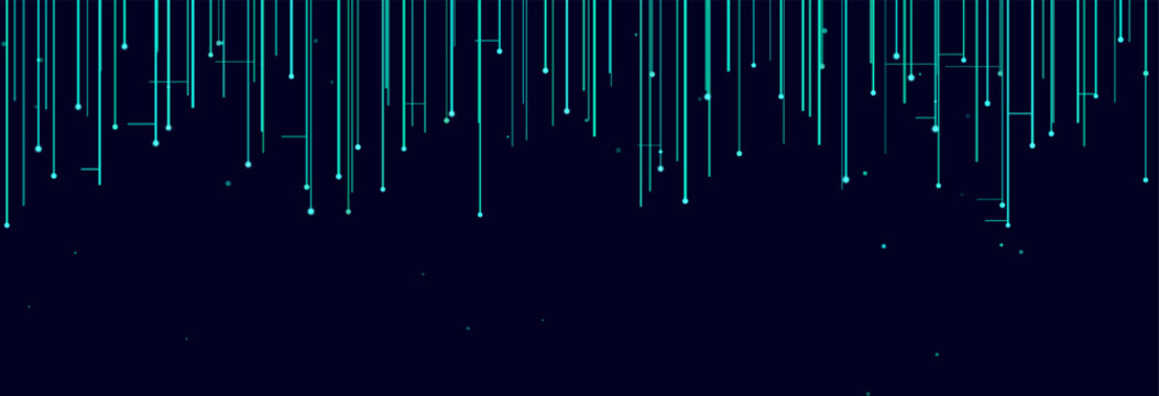 Futuristic vector tech background with digital lines and dots on dark surface.