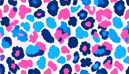 Obraz premium Dynamic animalistic patterned background with bold pops of pink and bright blue hues