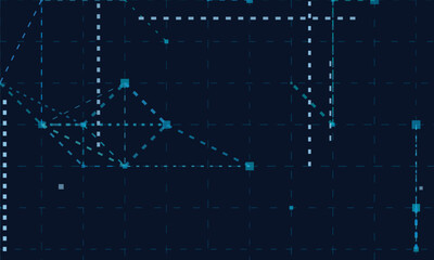Futuristic vector tech background with geometric grid and dotted patterns.