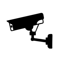 Security camera mounted on a wall, surveillance technology for monitoring and safety icon
