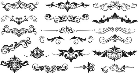 Vector set of decorative line vintage