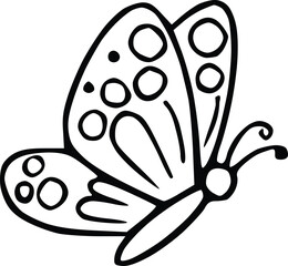 Whimsical Hand-Drawn Butterfly Illustration