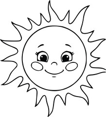 Cute Hand-Drawn Smiling Sun Illustration