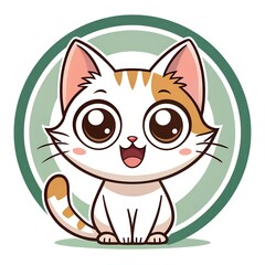 Obraz premium A white background cat design, A white background cat design logo, A white background cat vector illustration, A white background cat poster