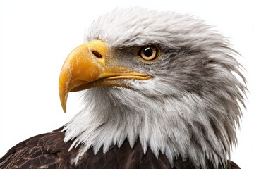 Fototapeta premium Majestic bald eagle portrait with sharp beak and intense gaze