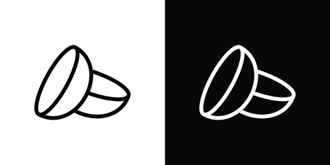 contact lenses icon logo concept in strokes