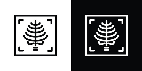 X-ray scan icon logo concept in strokes
