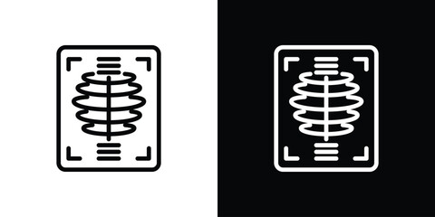 X ray icon logo concept in strokes