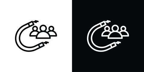 User engagement icon logo concept in strokes
