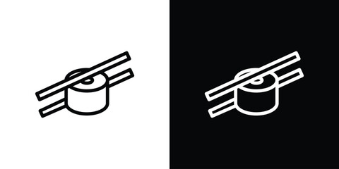 Sushi icon logo concept in strokes