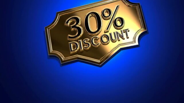 Thirty Percent Price Reduction Tag in Golden Hue