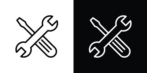 Repair tools icon logo concept in strokes