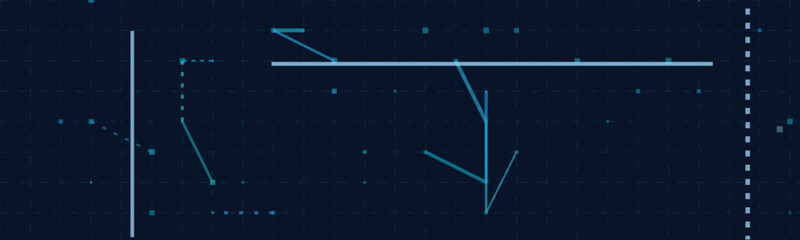 Abstract geometric tech background with digital interface design elements.