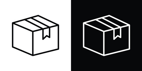 Package icon logo concept in strokes