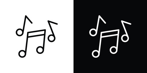 Music note icon logo concept in strokes
