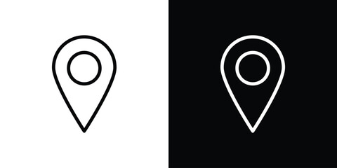 Location icon logo concept in strokes