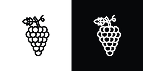 Grapes icon logo concept in strokes