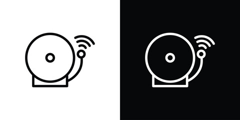 Fire alarm icon logo concept in strokes