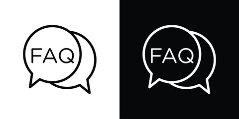 FAQs icon logo concept in strokes