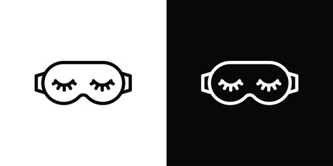 Eye mask icon logo concept in strokes