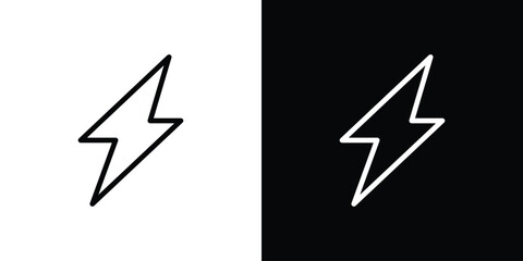 Electricity icon logo concept in strokes