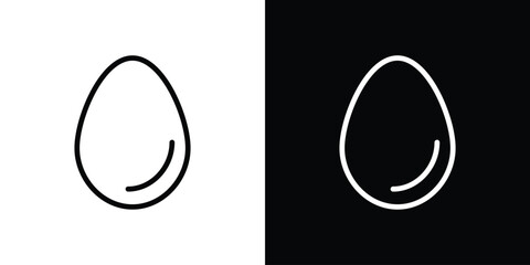 Egg icon logo concept in strokes