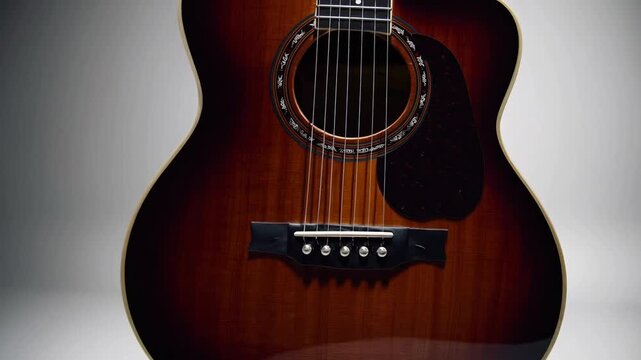 Professionally Crafted Cutaway Acoustic Six-String Guitar on White Background