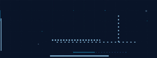 Futuristic vector tech background with dotted grid and lines on dark blue.
