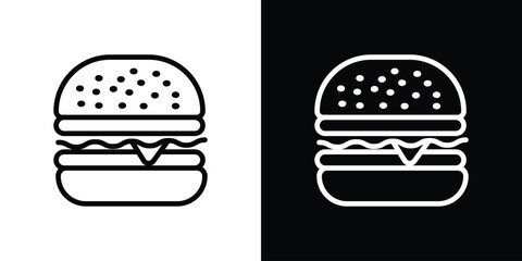 Burger icon logo concept in strokes